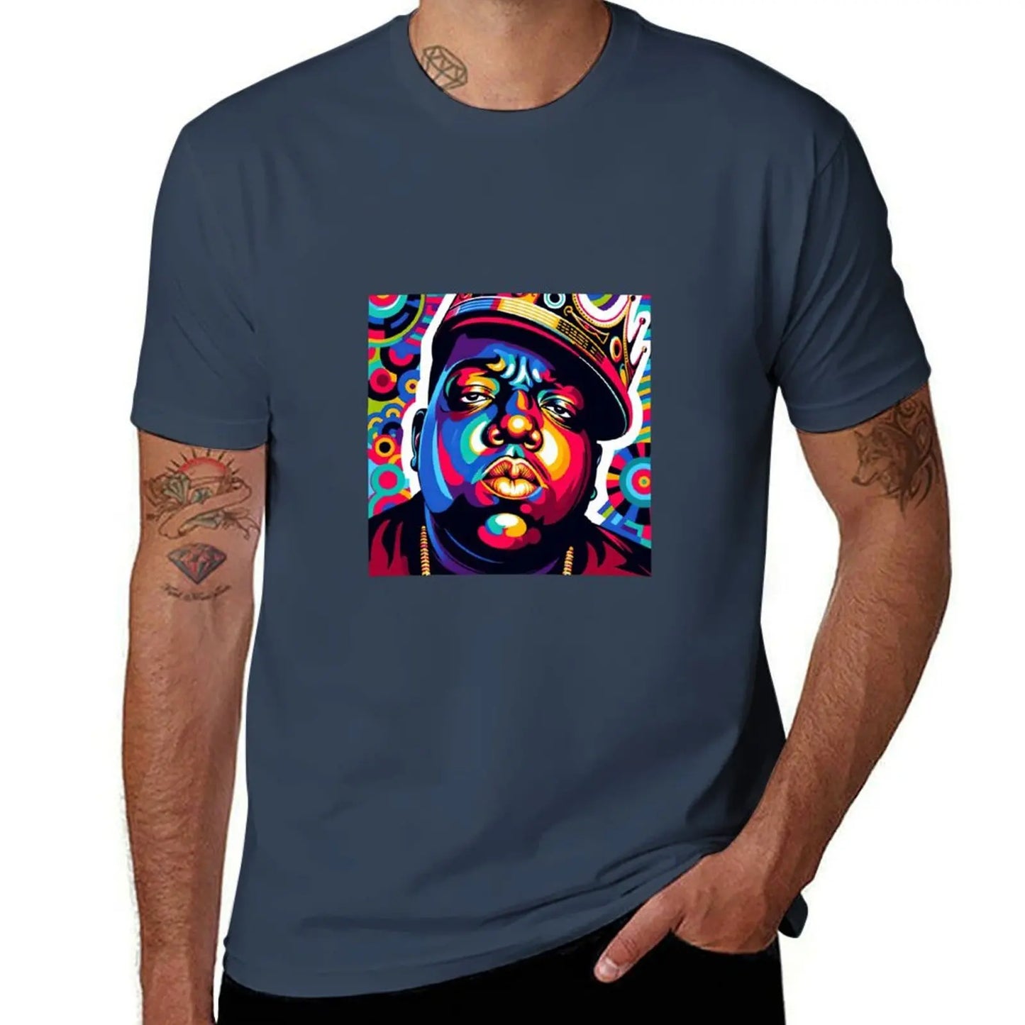 NOTORIOUS BIG POP ART T-Shirt Athletic Fit Sports Short Sleeve Top