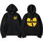 Hip Hop Années 90 Wu Clan T-tangs Graphics Hoodie Men Women's punk Zip Up Jacket Long sleeve Fleece gothic Coat Loose streetwear