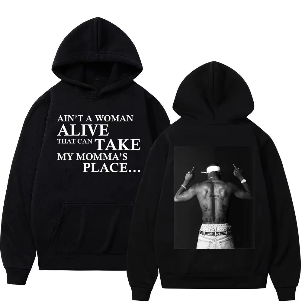 Tupac 2pac Double Sided Print Hoodie Men Women Vintage Casual Fleece Sweatshirts High Street Fashion Hoodies Rapper