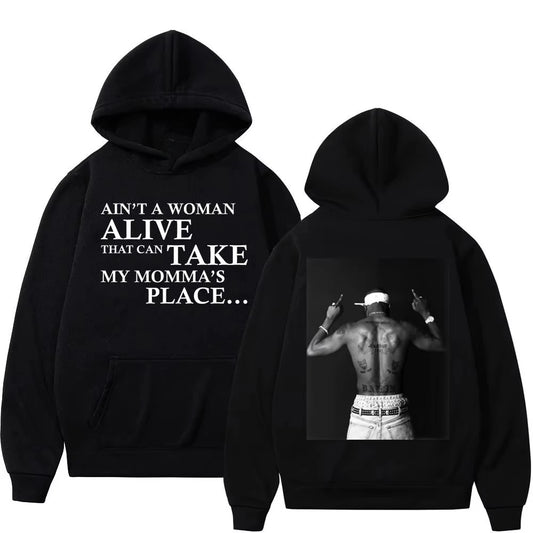 Tupac 2pac Double Sided Print Hoodie Men Women Vintage Casual Fleece Sweatshirts High Street Fashion Hoodies Rapper