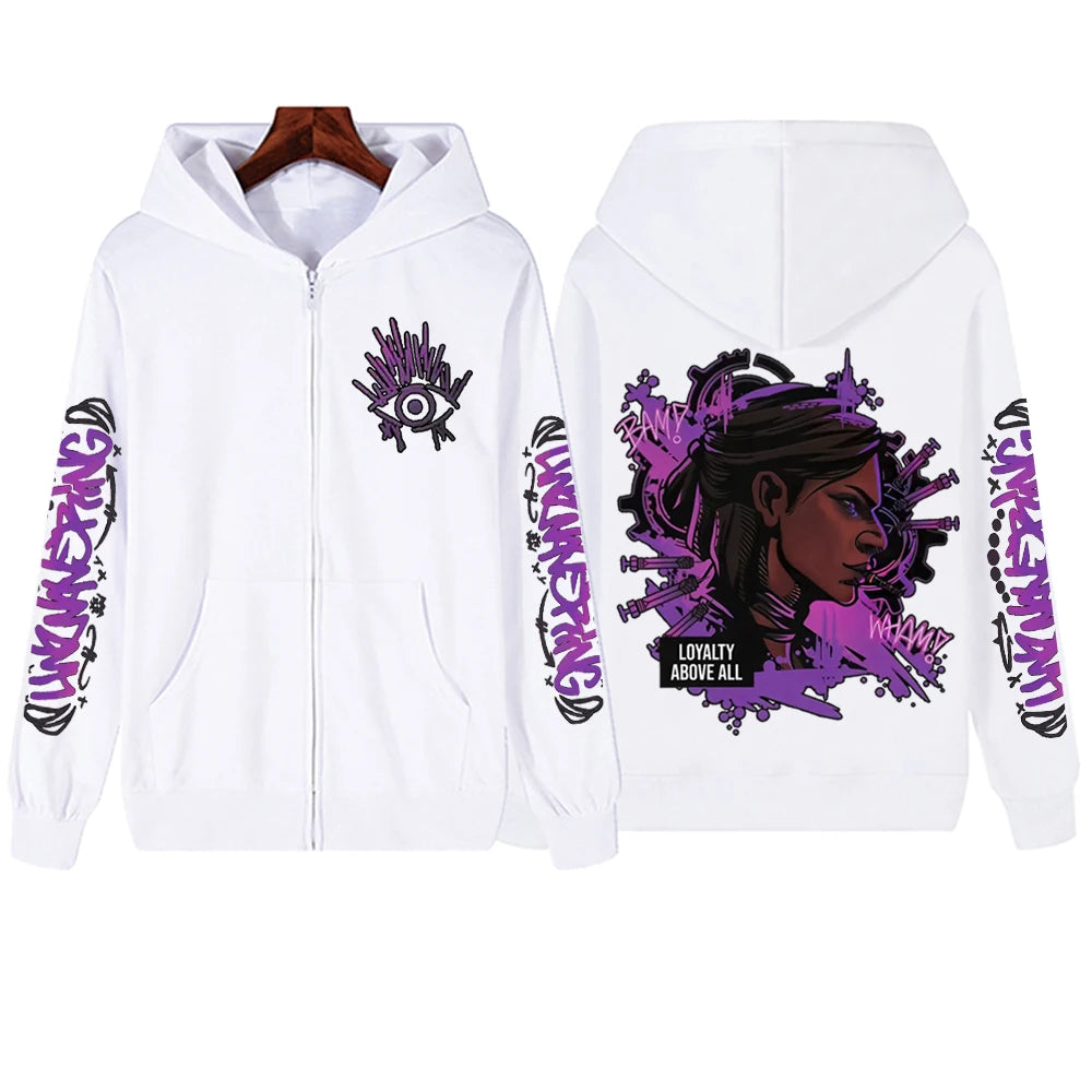 2025 Anime Arcane Vi Zipper Hoodie Harajuku Pullover Tops Long Sleeve Loose Casual Sweatshirts