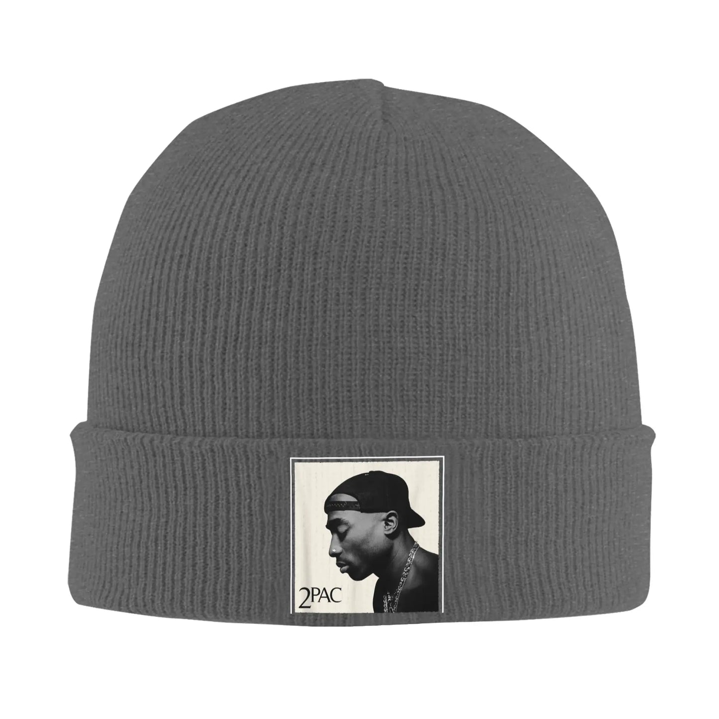 Rapper Tupac Shakur Photo Beanie Hats Men Women Vintage Gym Knitting Hat Autumn Winter Custom Warm Caps