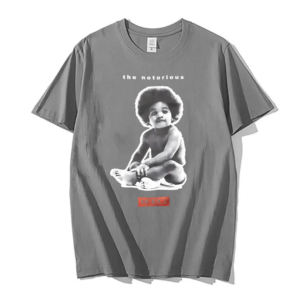 Rapper The Notorious Big Poppa Graphic T Shirt Men's Rap Oversized Short Sleeve Biggie Smalls T-shirts Men Women Hip Hop Tshirt