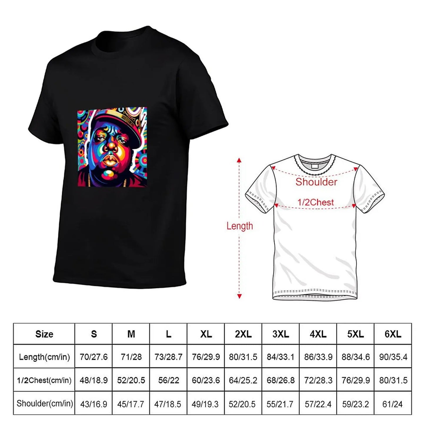 NOTORIOUS BIG POP ART T-Shirt Athletic Fit Sports Short Sleeve Top