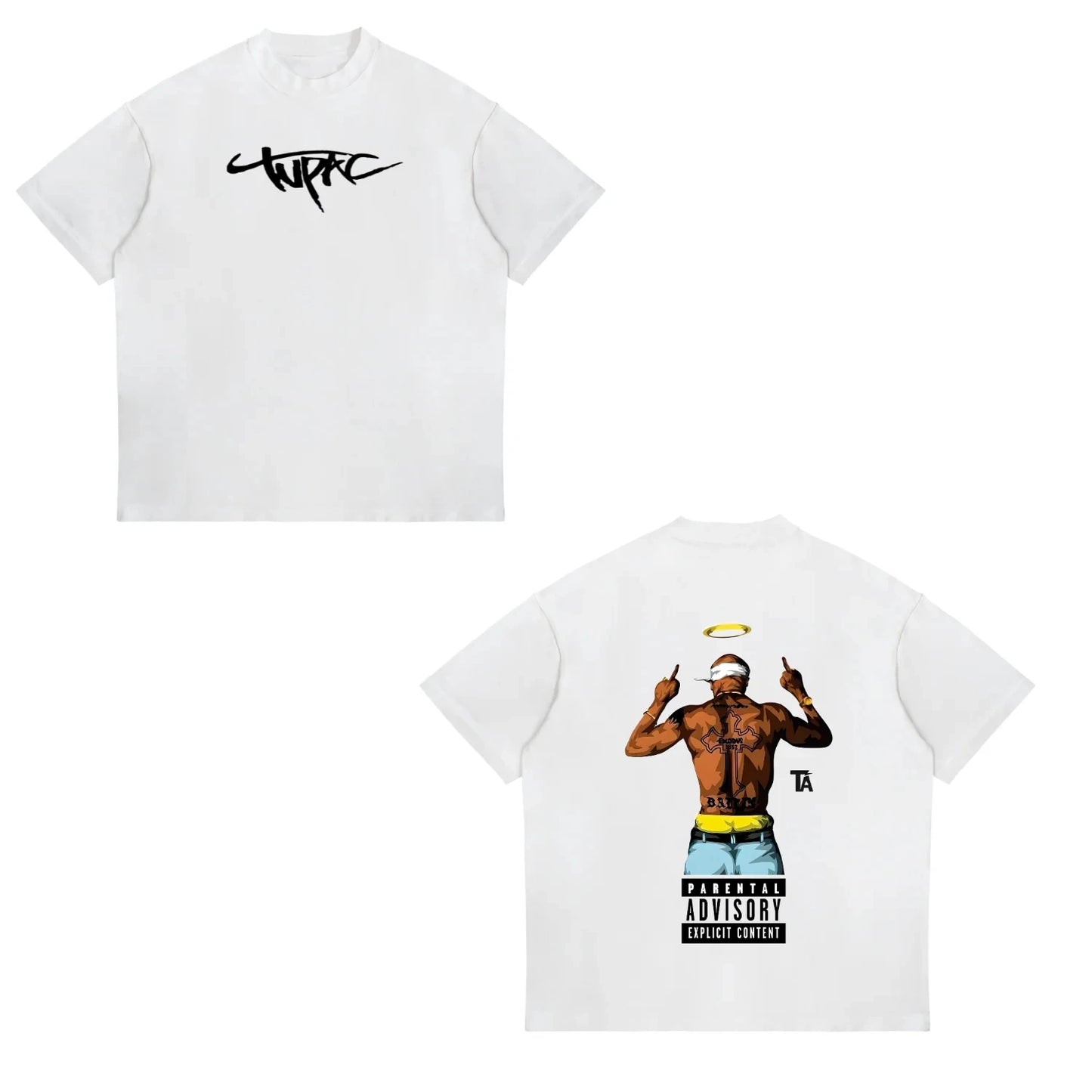 Cotton Print 2pac Summer Men T Shirt Men's Tshirts Rapper Star Tupac  Print Streetwear Women Short Sleeve Casual Tshirt Y2k