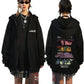 Rock Band Gorillaz Demon Days Eyes Graphic Zipper Hoodie Men Hip Hop Fashion Oversized Zip Up Jacket Unisex Zip Up Sweatshirt