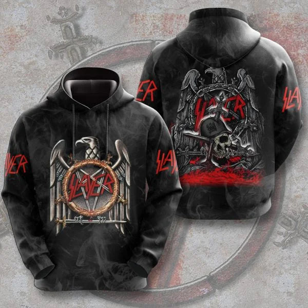 SLAYER ROCK Hoodies Men's 3D Printing Hoodie Men Women Sweatshirt Casual Oversized Man Clothing Streetwear Fashion Hoodies