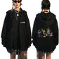 Rock Band Gorillaz Demon Days Eyes Graphic Zipper Hoodie Men Hip Hop Fashion Oversized Zip Up Jacket Unisex Zip Up Sweatshirt