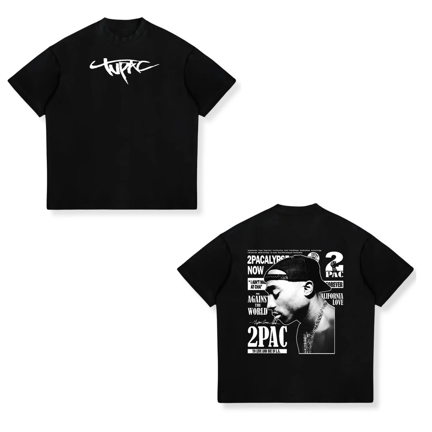 Cotton Print 2pac Summer Men T Shirt Men's Tshirts Rapper Star Tupac  Print Streetwear Women Short Sleeve Casual Tshirt Y2k