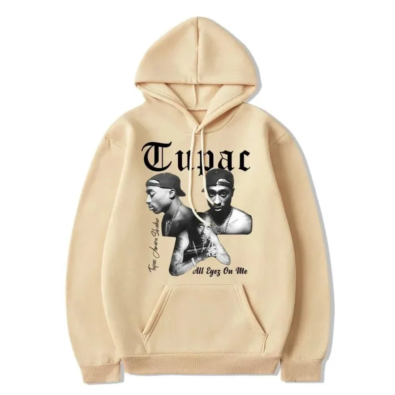 Rapper Tupac 2pac Hoodie Men Women Clothes Sweatshirt Men Women Hoodies Fashion Letter Printed Graphic Sweatshirts  Harajuku