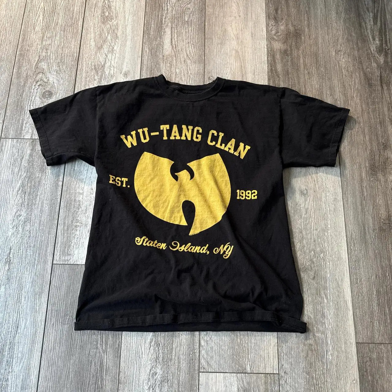Wu-Tang Clan Black & Yellow Tee Men Women Cotton Oversized Short Sleeve Street Hip Hop Rap Wu Tang Top Tee Female Male Clothing