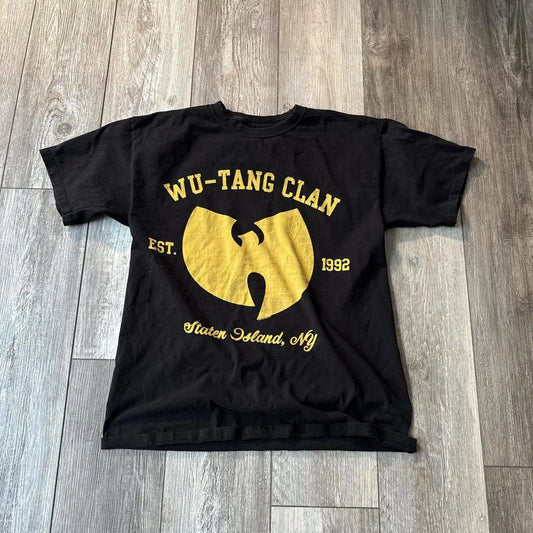 Wu-Tang Clan Black & Yellow Tee Men Women Cotton Oversized Short Sleeve Street Hip Hop Rap Wu Tang Top Tee Female Male Clothing