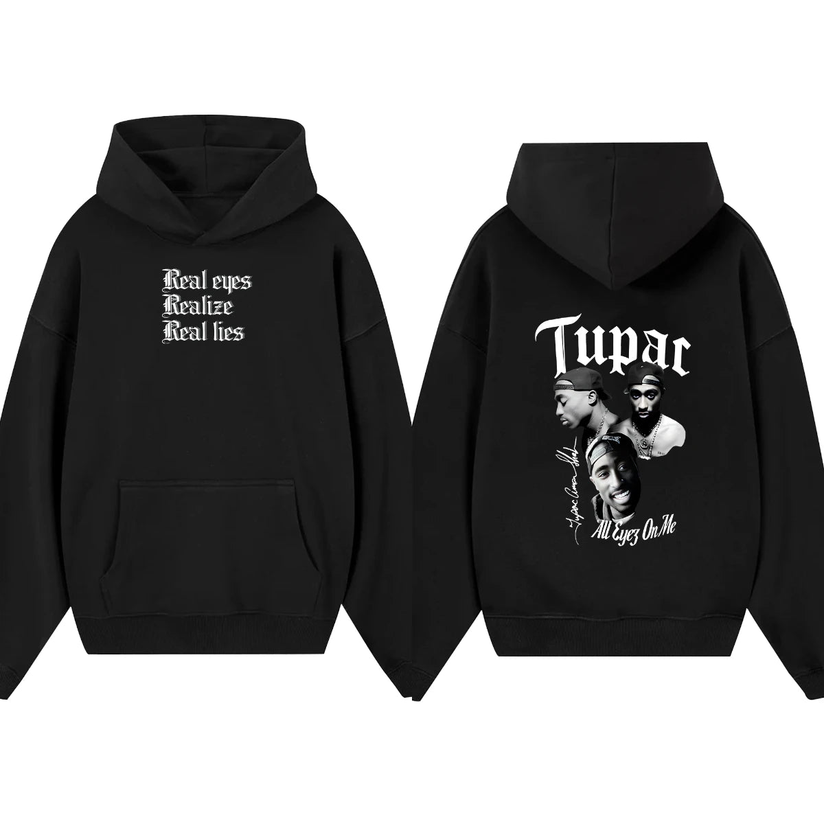 Rapper Tupac Shakur Printed Hoodies Men Women Oversized Y2k Thick Fleece Warm Sweatshirt Casual Loose Pullover Street Tracksuit