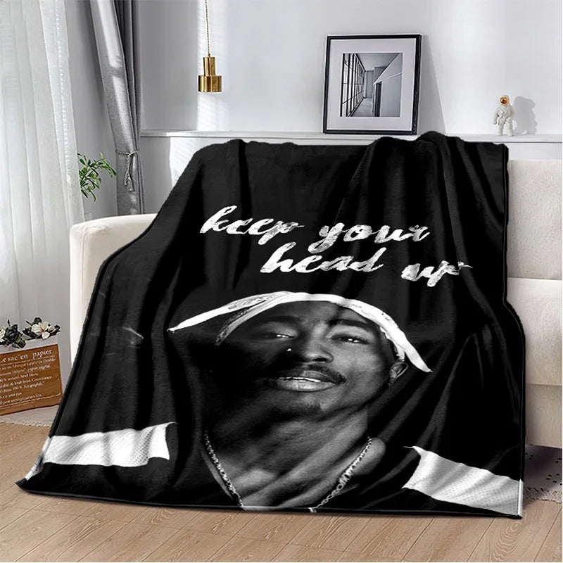 Rapper Eminem Tupac 2pac Hip-Hop Music Rap God Blanket,Soft Throw Blanket for Home Bedroom Bed Sofa Picnic Travel Cover Gift