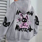 Mix And Match Cartoon Rabbit Prints Women Hoodie Pocket Streetwear Harajuku Loose Hoody All-Match Fleece Female Clothing