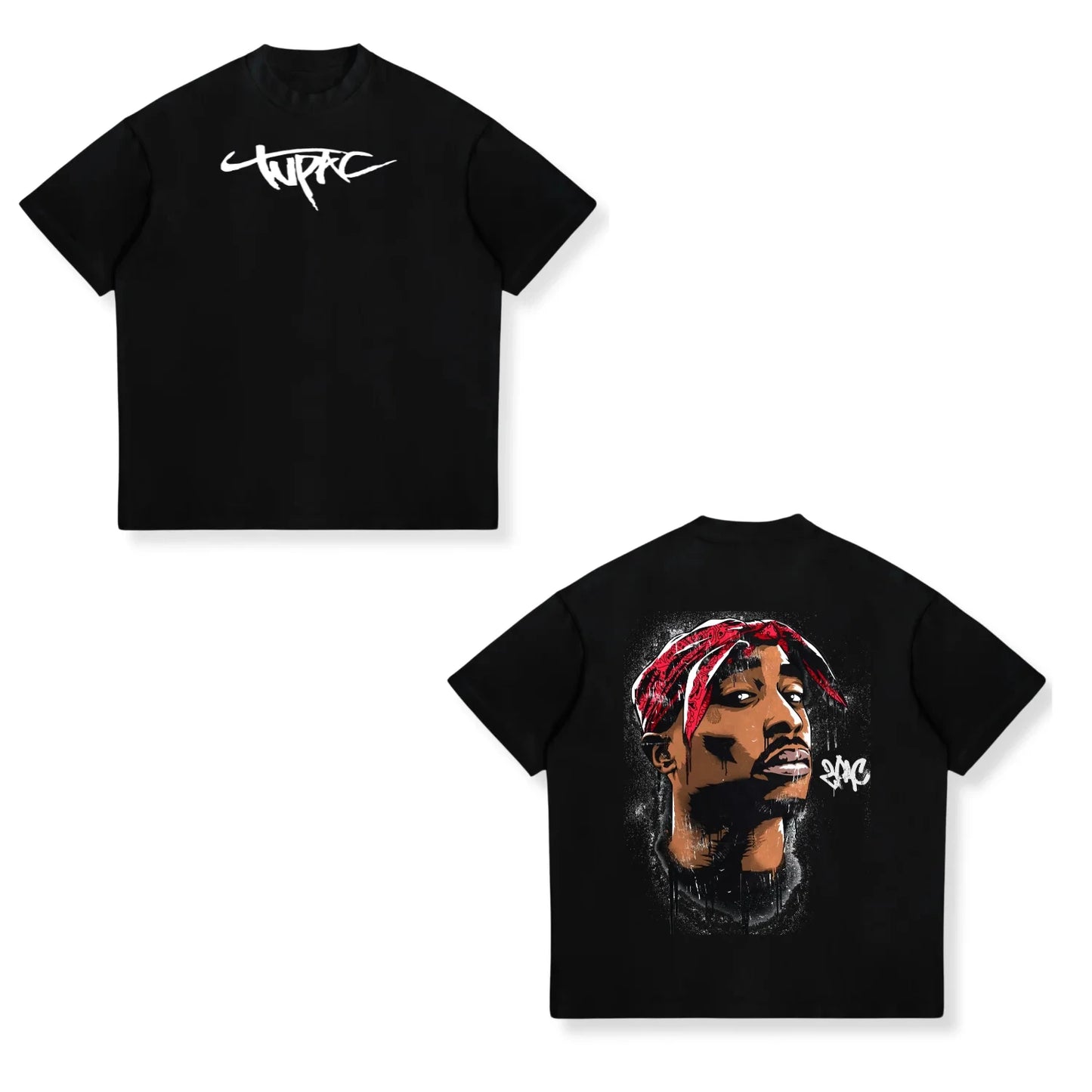 Cotton Print 2pac Summer Men T Shirt Men's Tshirts Rapper Star Tupac  Print Streetwear Women Short Sleeve Casual Tshirt Y2k