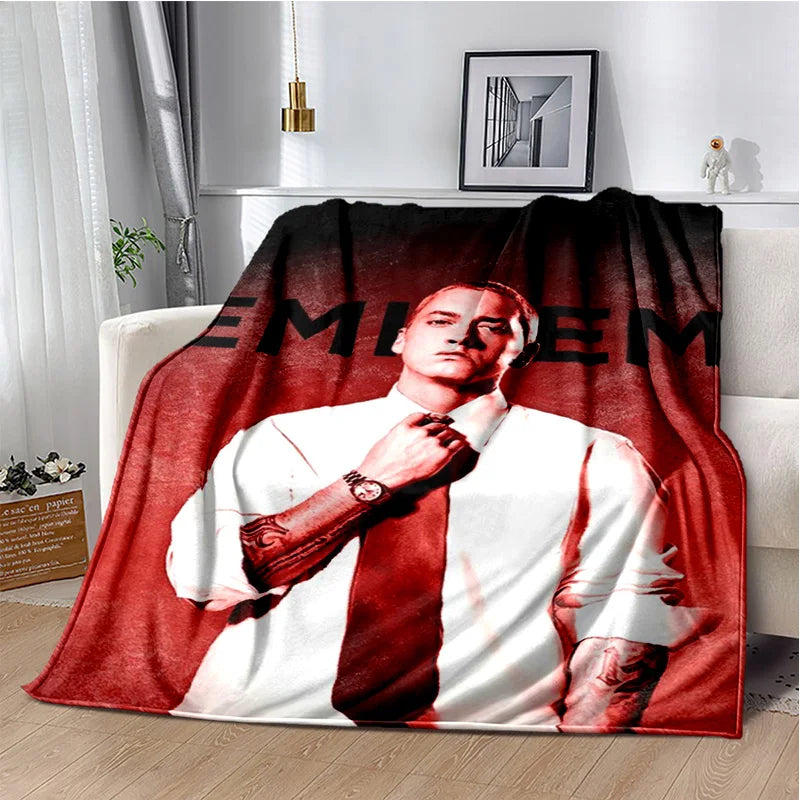 Rapper Eminem Tupac 2pac Hip-Hop Music Rap God Blanket,Soft Throw Blanket for Home Bedroom Bed Sofa Picnic Travel Cover Gift