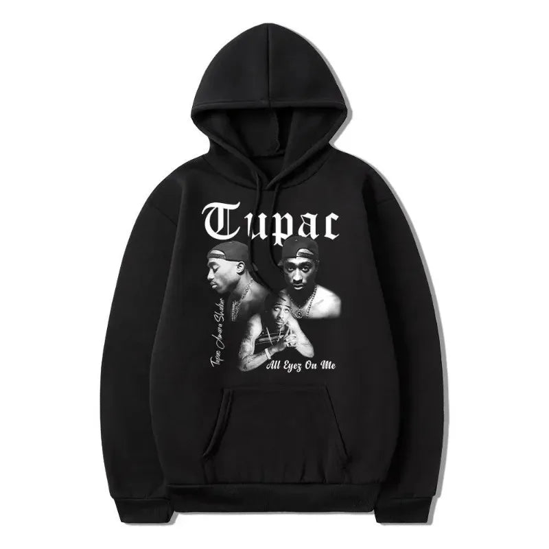 Rapper Tupac 2pac Hoodie Men Women Clothes Sweatshirt Men Women Hoodies Fashion Letter Printed Graphic Sweatshirts  Harajuku